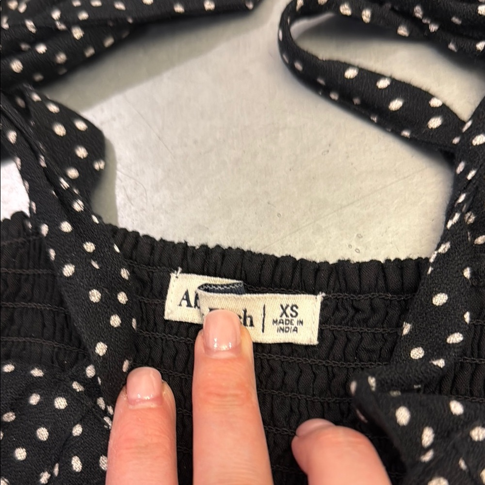 Polka Dot Black and White Women's Top - Picture 2 of 3